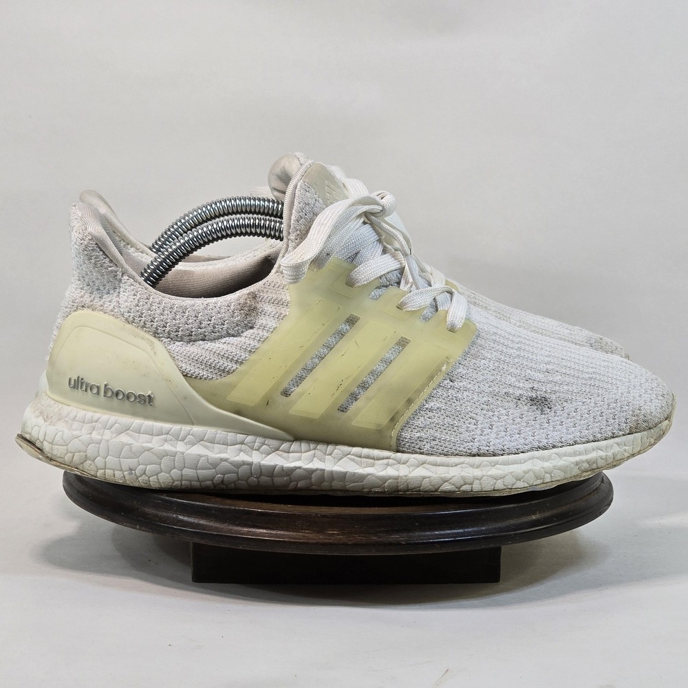 Adidas Ultra Boost Shoes Mens Size 8.5 White BA8841 Primeknit Running Sneakers